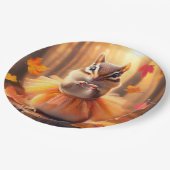 Autumn Chipmunk Ballerina Dancer Pappteller (Schrägansicht)