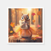 Autumn Chipmunk Ballerina Dancer Serviette (Vorderseite)