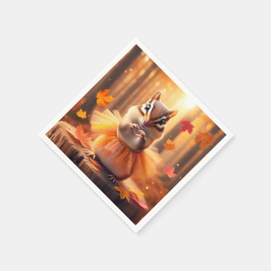 Autumn Chipmunk Ballerina Dancer Serviette (Ecke)