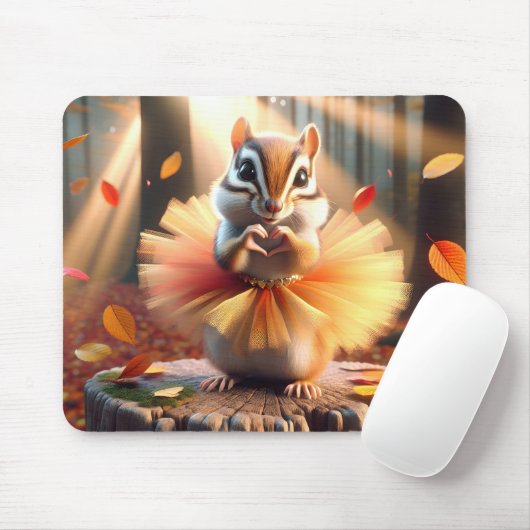 Autumn Chipmunk eine Tutu tragen Mousepad (Mit Mouse)