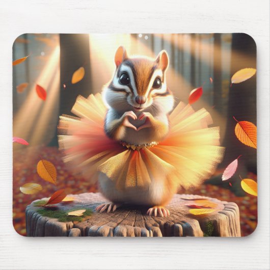 Autumn Chipmunk eine Tutu tragen Mousepad (Vorne)