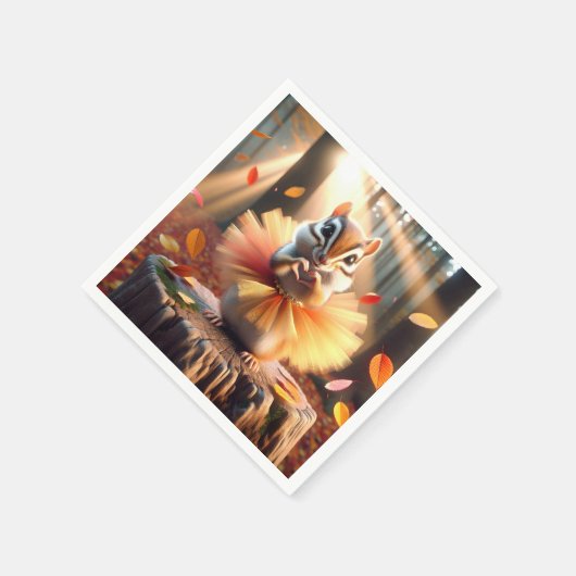 Autumn Chipmunk eine Tutu tragen Serviette (Ecke)