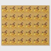 Autumn Chipmunk mit Acron Imitate Leinwand Geschenkpapier (Flach)