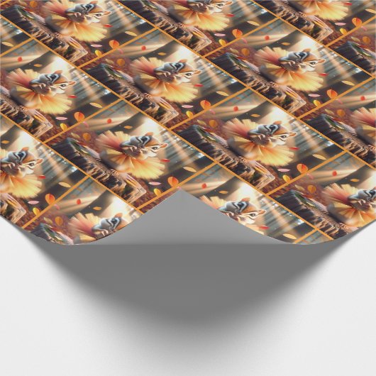 Autumn Chipmunk mit einer Ballerina Tutu Geschenkpapier (Ecke)