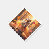 Autumn Chipmunk mit Tutu und Herz Serviette (Ecke)