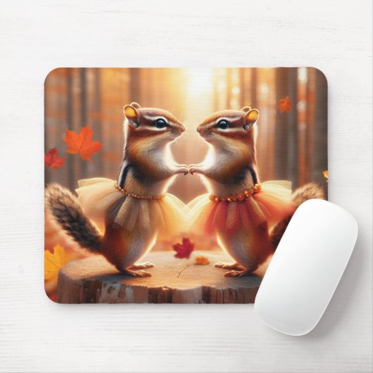 Autumn Chipmunks tanzen Mousepad (Mit Mouse)