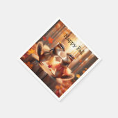 Autumn Chipmunks tanzen Serviette (Ecke)