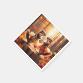 Autumn Chipmunks tanzen Serviette (Ecke)