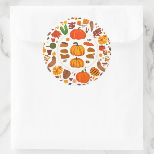 Autumn Circle Runder Aufkleber (Tasche)