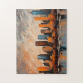 Autumn City Skyline Sunset Puzzle (Vertikal)