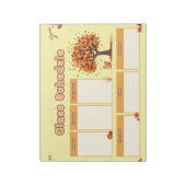 Autumn Class Schedule with Cute Fall Illustrations Notizblock (Rotiert)