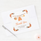 Autumn Clothes Line Boy Baby Showdusche Vielen Dan Quadratischer Aufkleber (Umschlag)