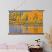 Autumn Colored Aspen Trees Wandteppich Mit Holzrahmen (Schlafzimmer)