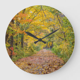 Autumn Colors At Independence State Park Große Wanduhr