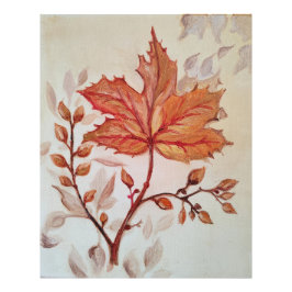 Autumn cooper vine leaf fotodruck