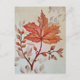 Autumn cooper vine leaf postkarte