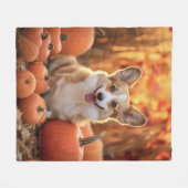 Autumn Corgi Fleecedecke (Vorderseite (Horizontal))