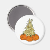 Autumn Cornstalks Pumpkins Magnet (Vorderseite/Rückseite)
