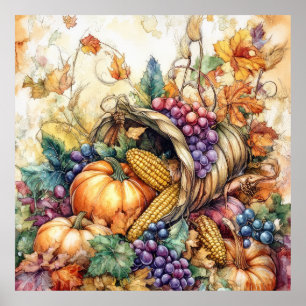 Autumn Cornucopia Art Poster