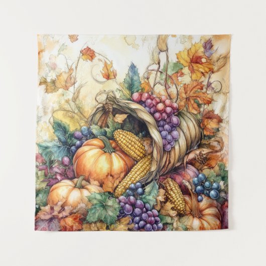Autumn Cornucopia Art Tapestry Wandteppich (Vorderseite)
