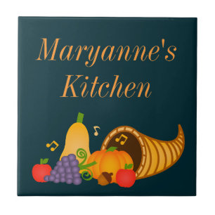 Autumn Cornucopia Custom Trivet Tile Fliese