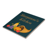 Autumn Cornucopia Custom Trivet Tile Fliese (Seite)