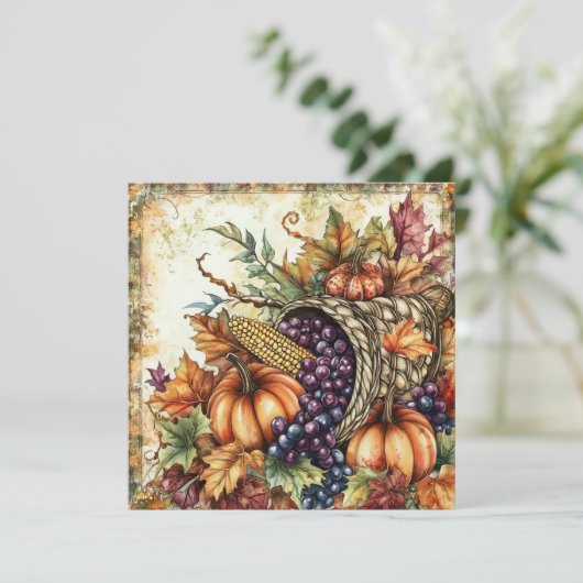 Autumn Cornucopia Grußkarte (Stehend Vorderseite)