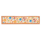Autumn Cosy Fall Pattern Pumpkins Blätter Orange Kurzer Tischläufer (Horizontal)