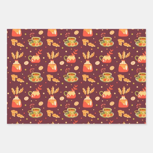 Autumn Cozy Pumpkin Gewürz Geschenkpapier Set (Vorderseite)