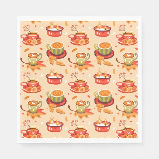 Autumn Cozy Pumpkin Gewürz Napkins Serviette (Vorderseite)
