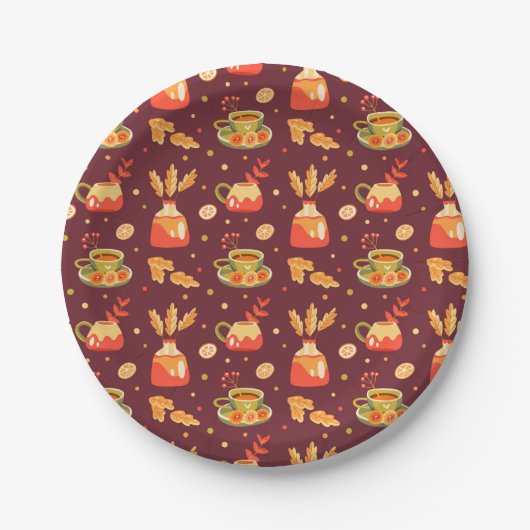 Autumn Cozy Pumpkin Gewürz Pappteller (Vorderseite)