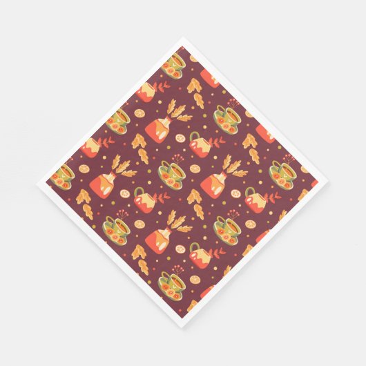 Autumn Cozy Pumpkin Gewürz Serviette (Ecke)