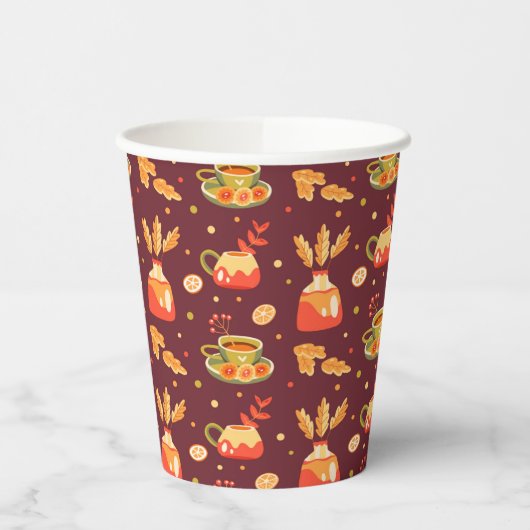 Autumn Cozy Pumpkin Gewürzpapier Cups Pappbecher (Links)