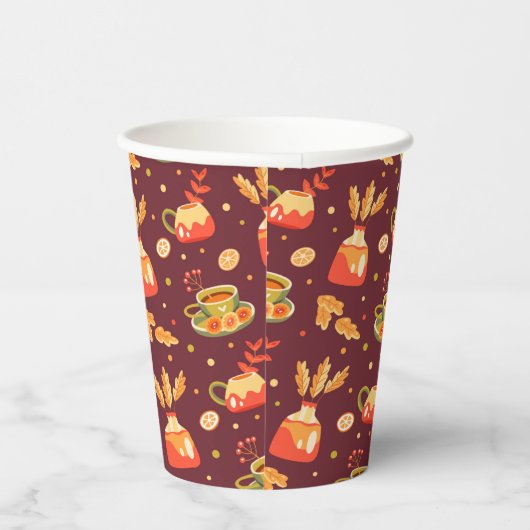 Autumn Cozy Pumpkin Gewürzpapier Cups Pappbecher (Rechts)