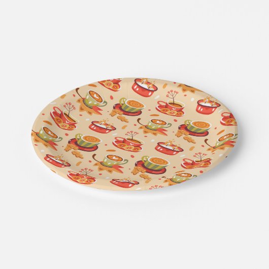 Autumn Cozy Pumpkin Gewürzpapier Teller (Schrägansicht)