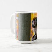 Autumn Curiosity: Monkeys at the Zoo in Fall Kaffeetasse (Vorderseite Links)