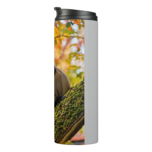 Autumn Curiosity: Monkeys at the Zoo in Fall Thermosbecher (Nach rechts gedreht)