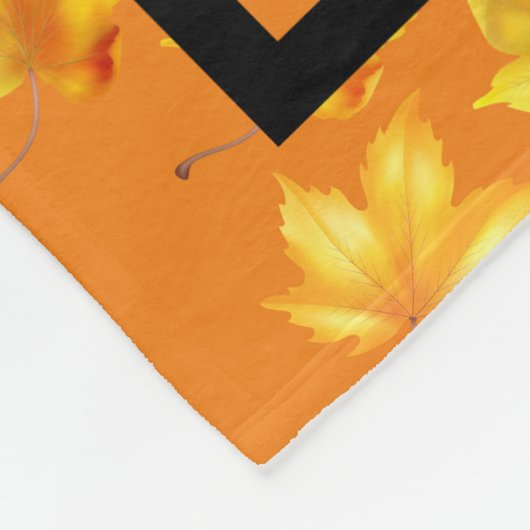 Autumn Customize Pumpkin Gold Blätter Fleecedecke (Ecke)