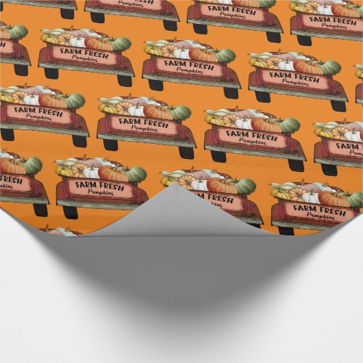 Autumn Customize Pumpkin Gold Blätter Geschenkpapier (Ecke)