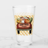 Autumn Customize Pumpkin Gold Blätter Glas (Vorderseite)