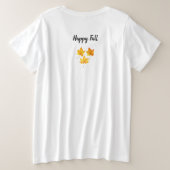 Autumn Customize Pumpkin Gold Blätter Große Größe T-Shirt (Design Rückseite)