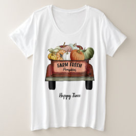 Autumn Customize Pumpkin Gold Blätter Große Größe T-Shirt