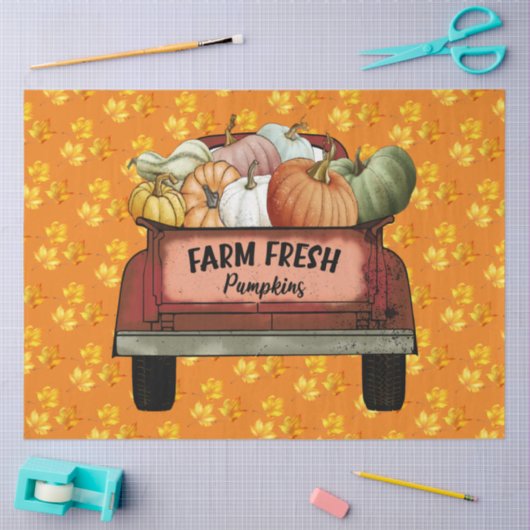 Autumn Customize Pumpkin Gold Blätter Seidenpapier (Basteln)