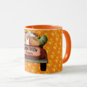 Autumn Customize Pumpkin Gold Blätter Tasse (VorderseiteRechts)