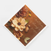 Autumn Dahlia Burnt Orange Gratitude Serviette (Ecke)