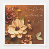 Autumn Dahlia Burnt Orange Gratitude Serviette (Vorderseite)