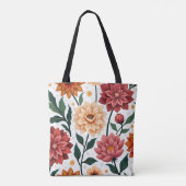 Autumn Dahlia Delight Wird Vibrant Floral Art Tasche (Rückseite)