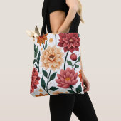 Autumn Dahlia Delight Wird Vibrant Floral Art Tasche (Von Nahem)