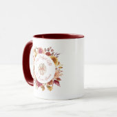 Autumn Dahlia Wreath Scripture Pumpkin Tasse (Vorderseite Links)
