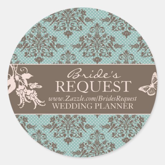 Autumn Damask Business Sticker (Vorderseite)
